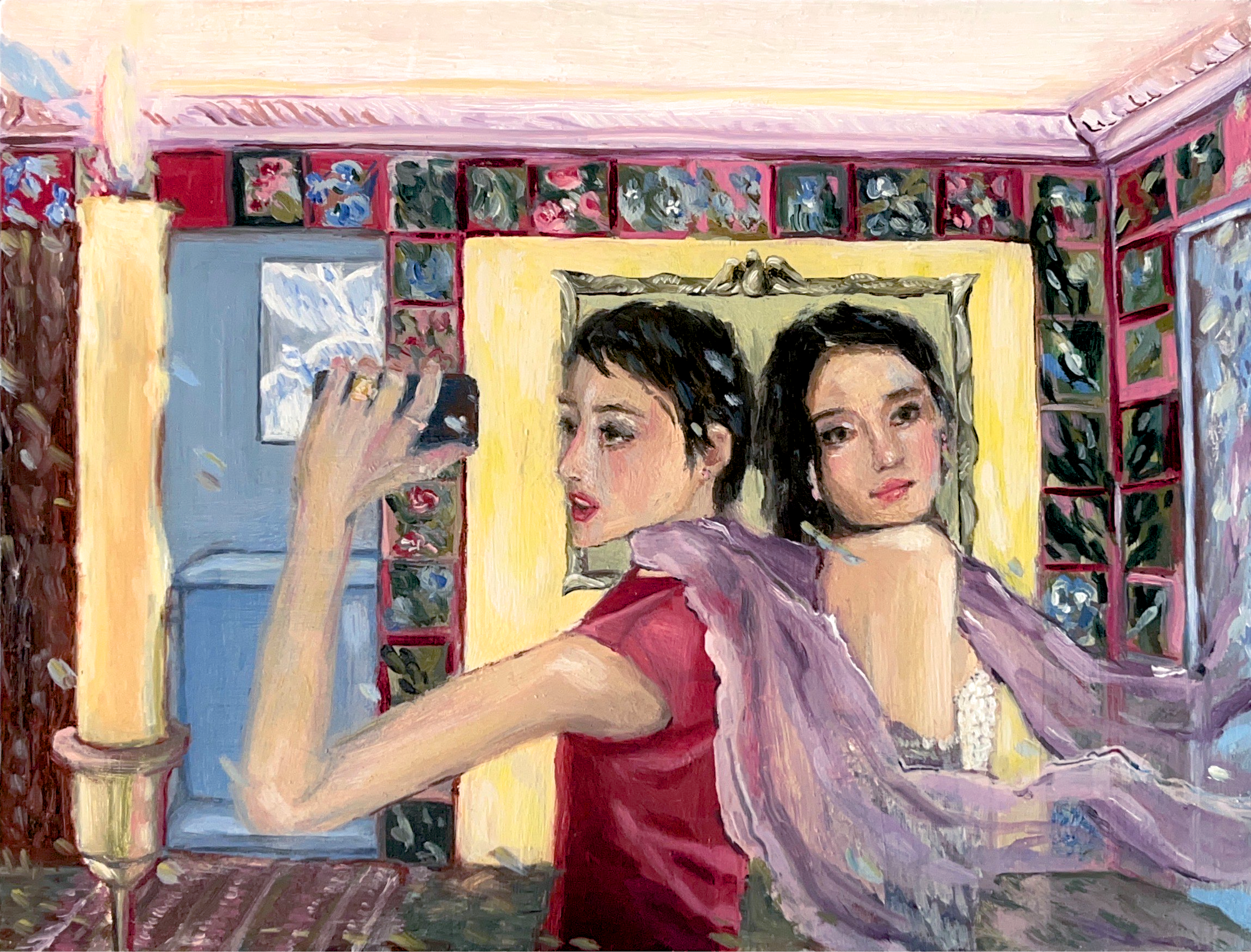 "TOGETHER"
Oil on wood, June 2026

 24×18 cm