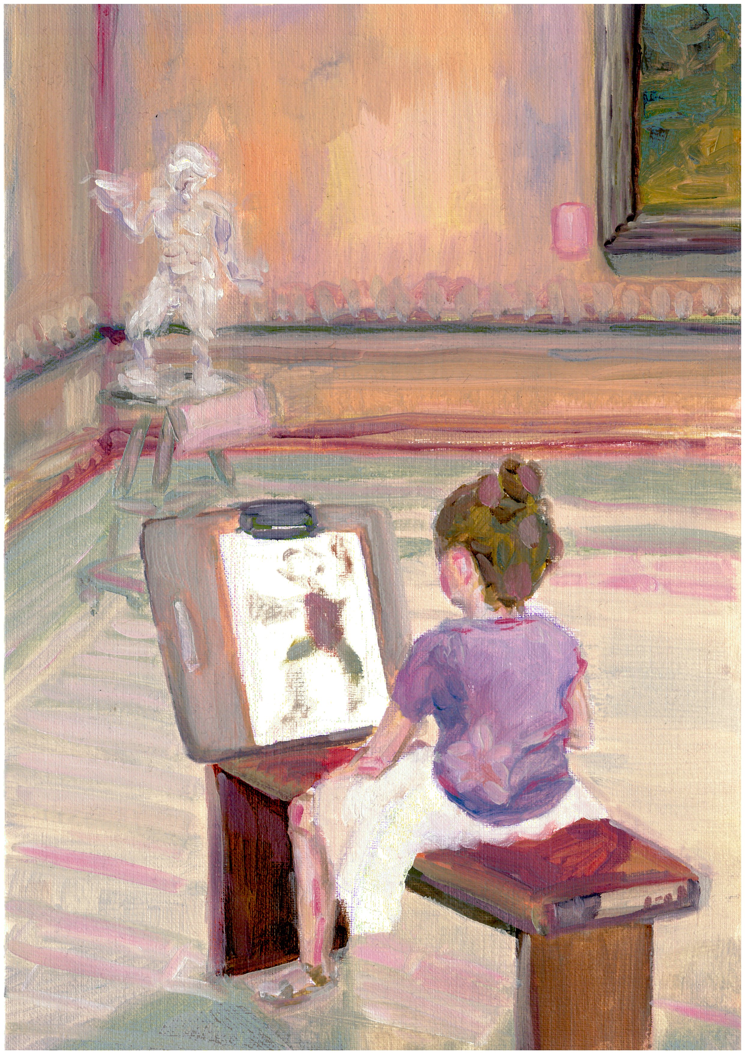 "A PEAK INTO THE PAST"
Oil on paper, February 2025

21×29,7 cm