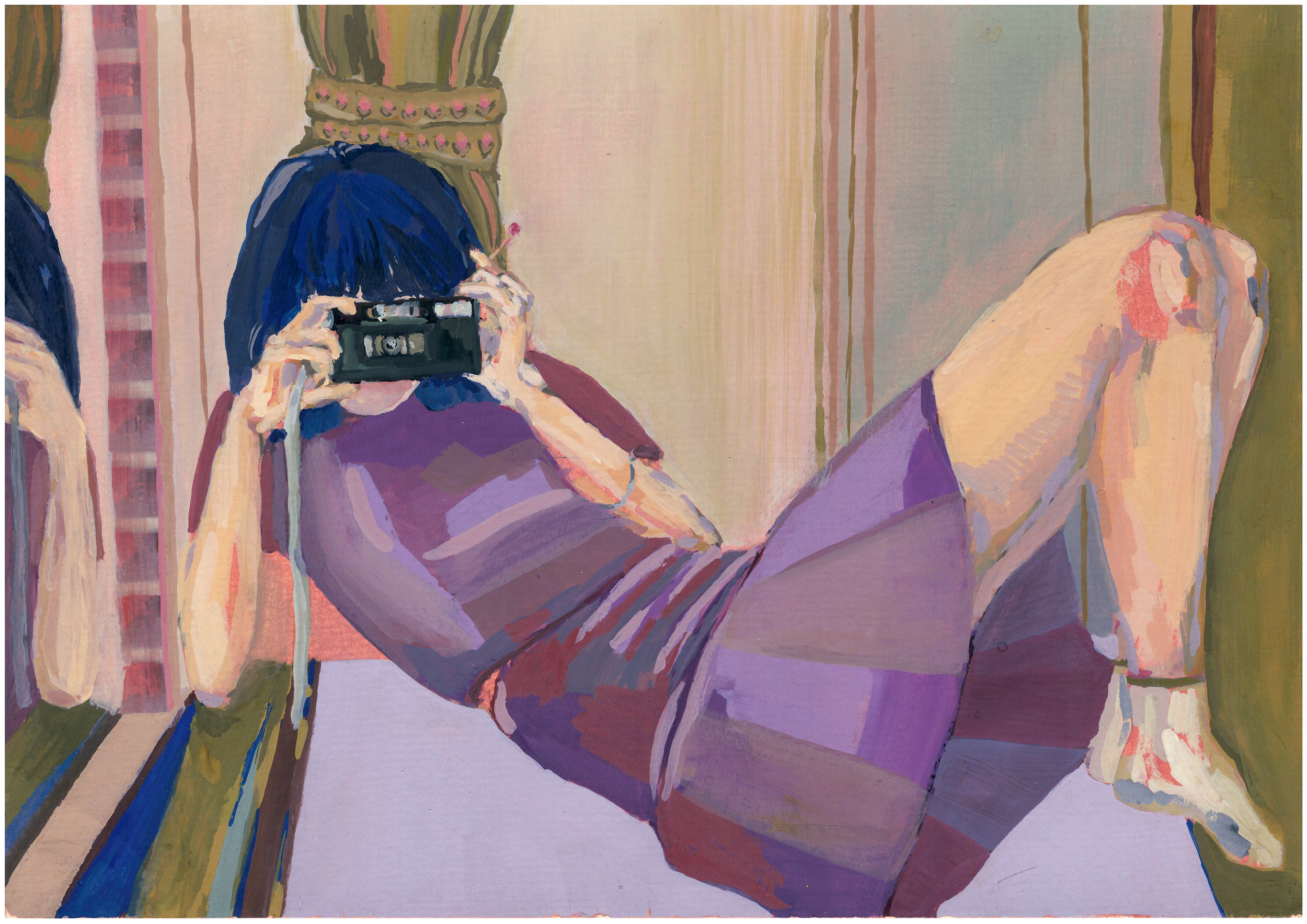 "THE GIRL WITH THE CAMERA"
Gouache on paper, December 2024

21×29,7 cm