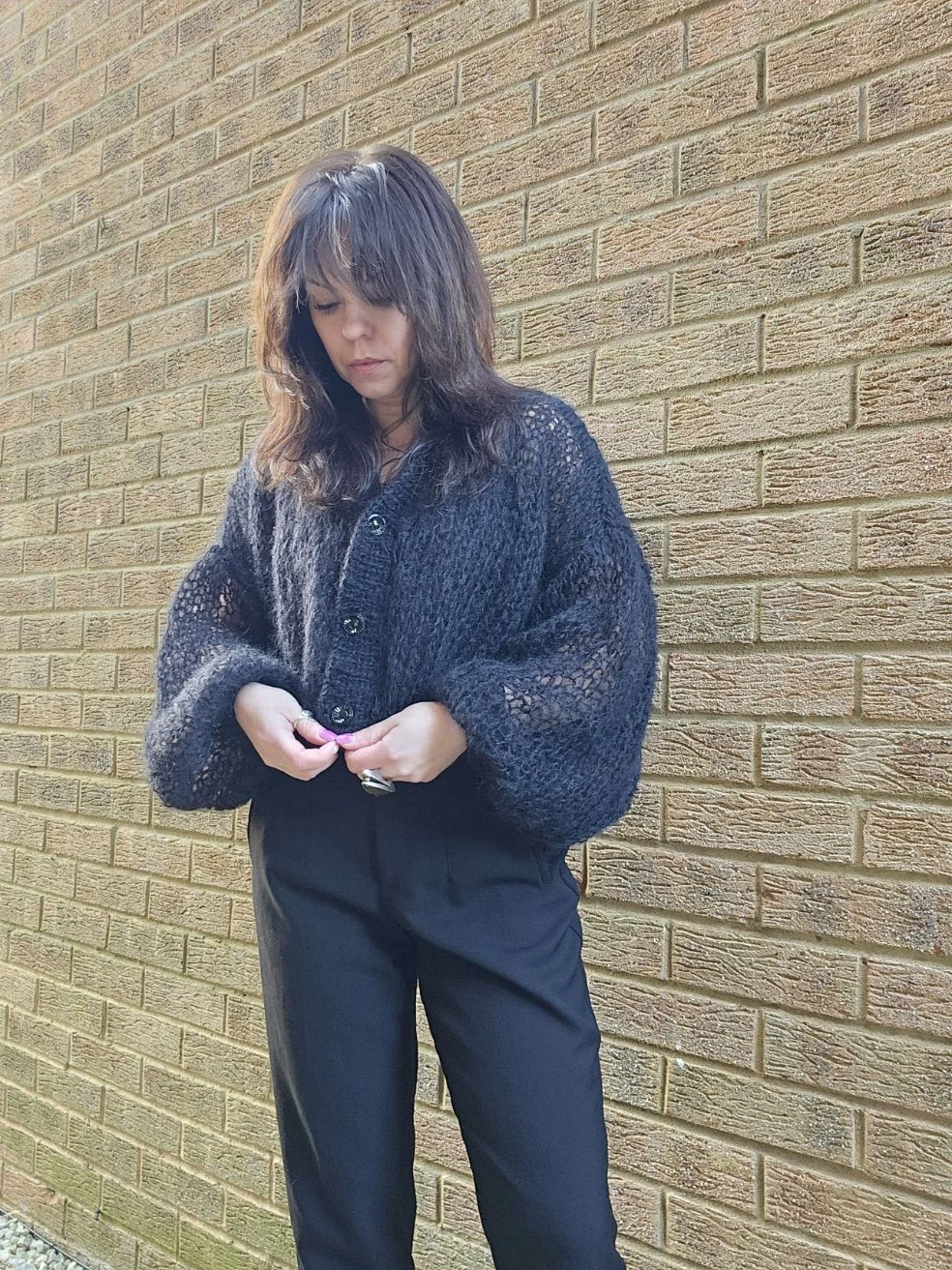Black Mohair Cardigan