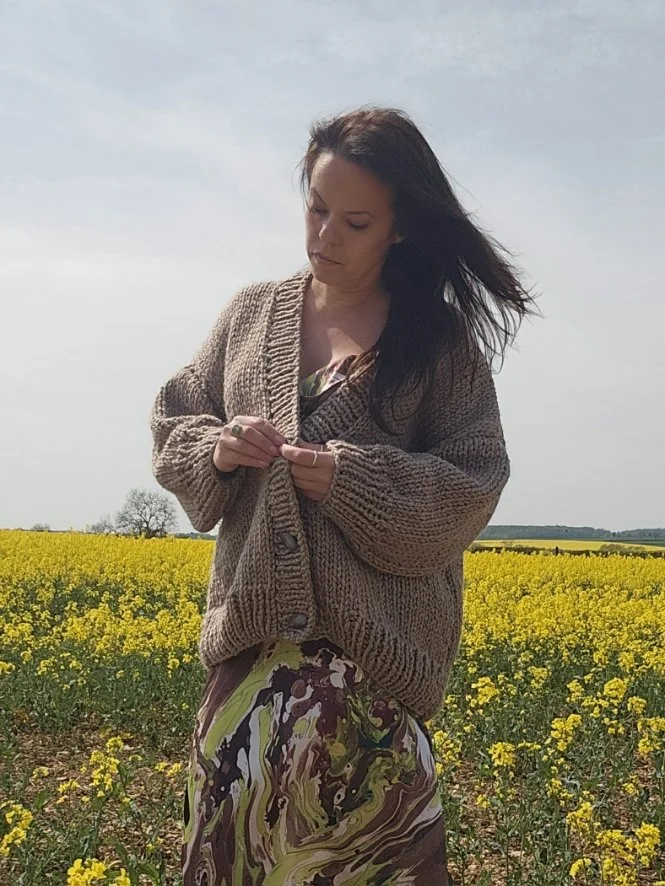 Brown chunky wool cardigan