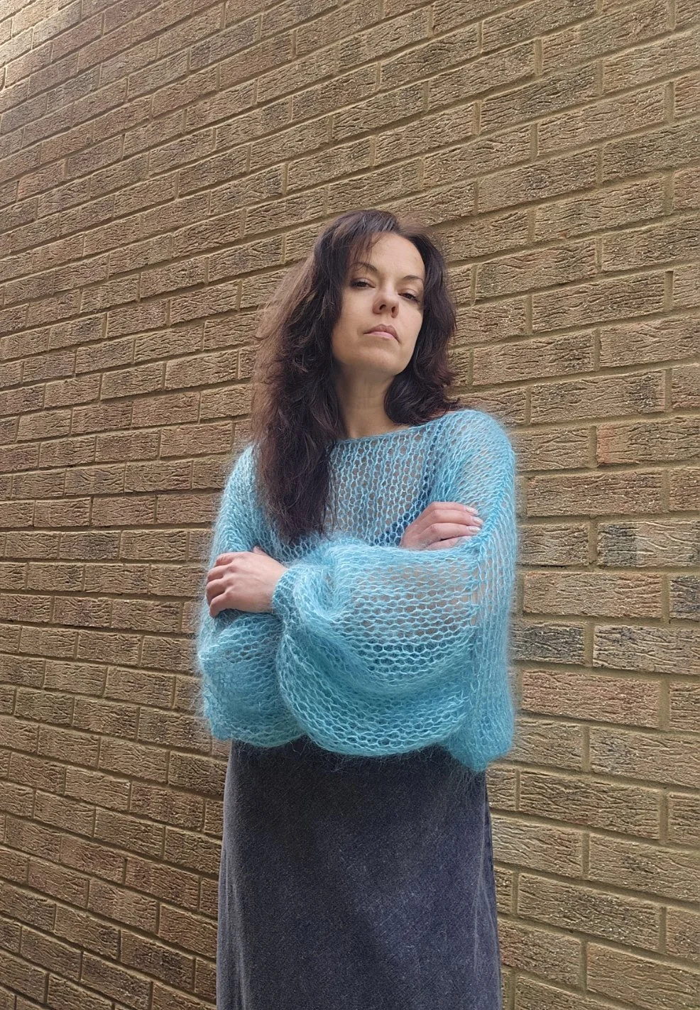 Light Blue Mohair Blend Jumper