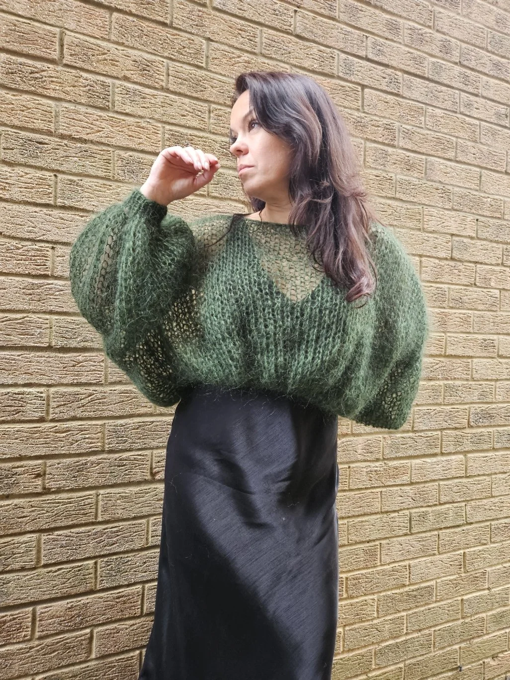 Dark Green Mohair Blend Jumper
