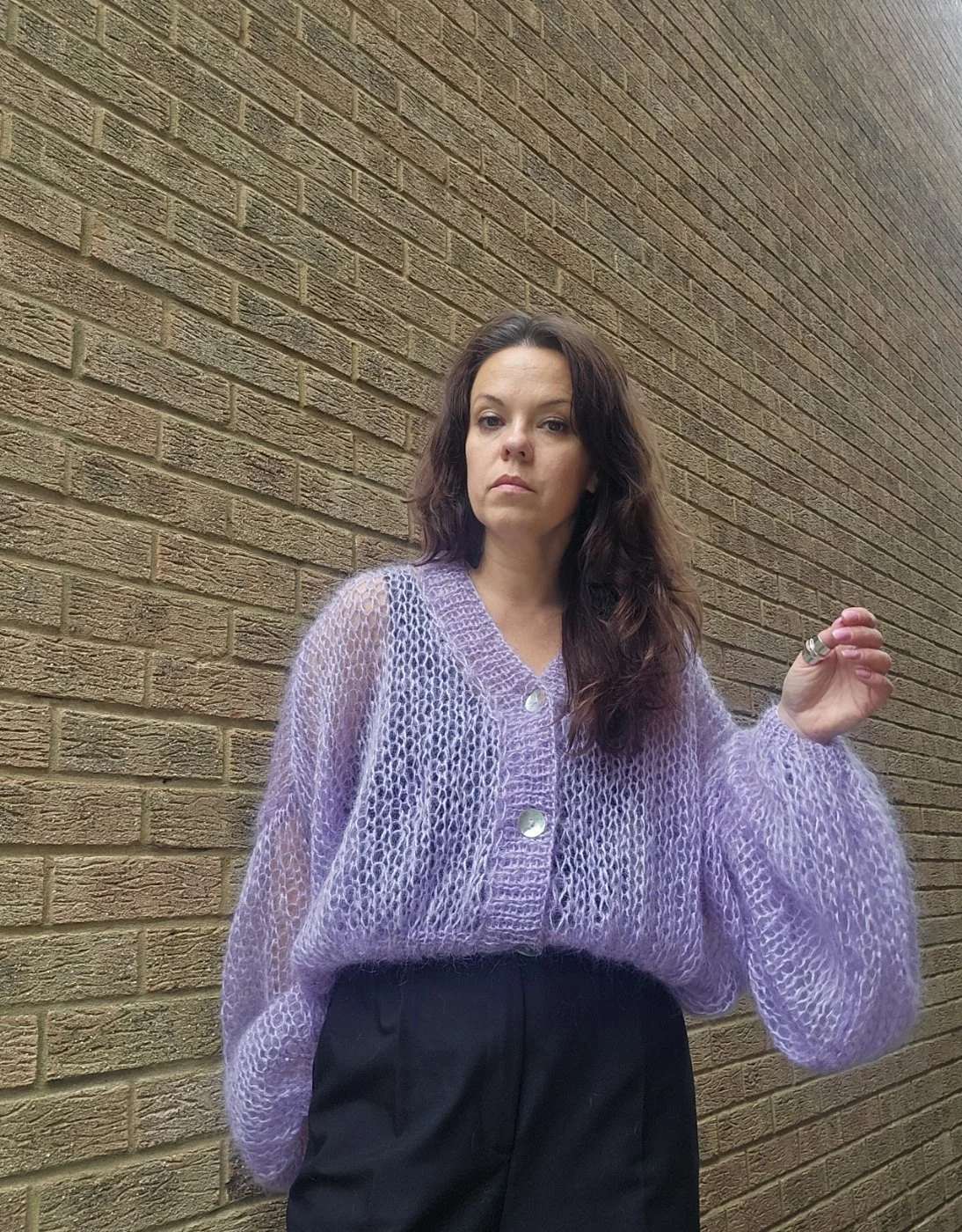 Violet mohair cardigan