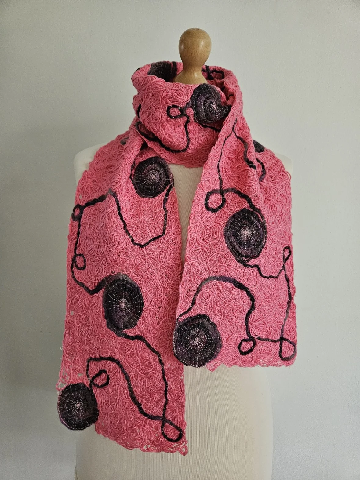Pink and Purple Wool Scarf