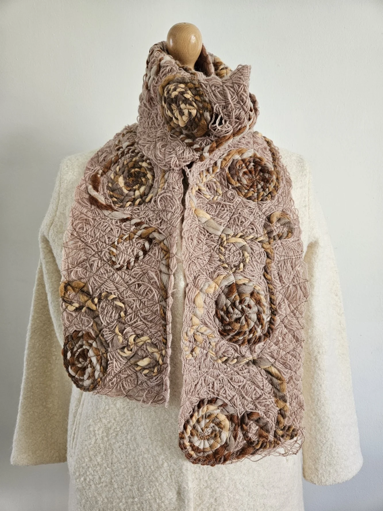 Wool Scarf In Shades Of Brown