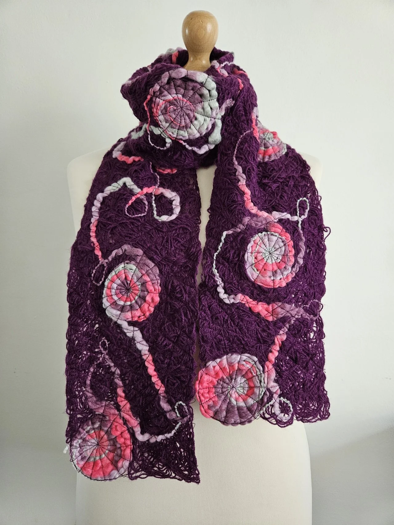 Aubergine Violet Wool Scarf