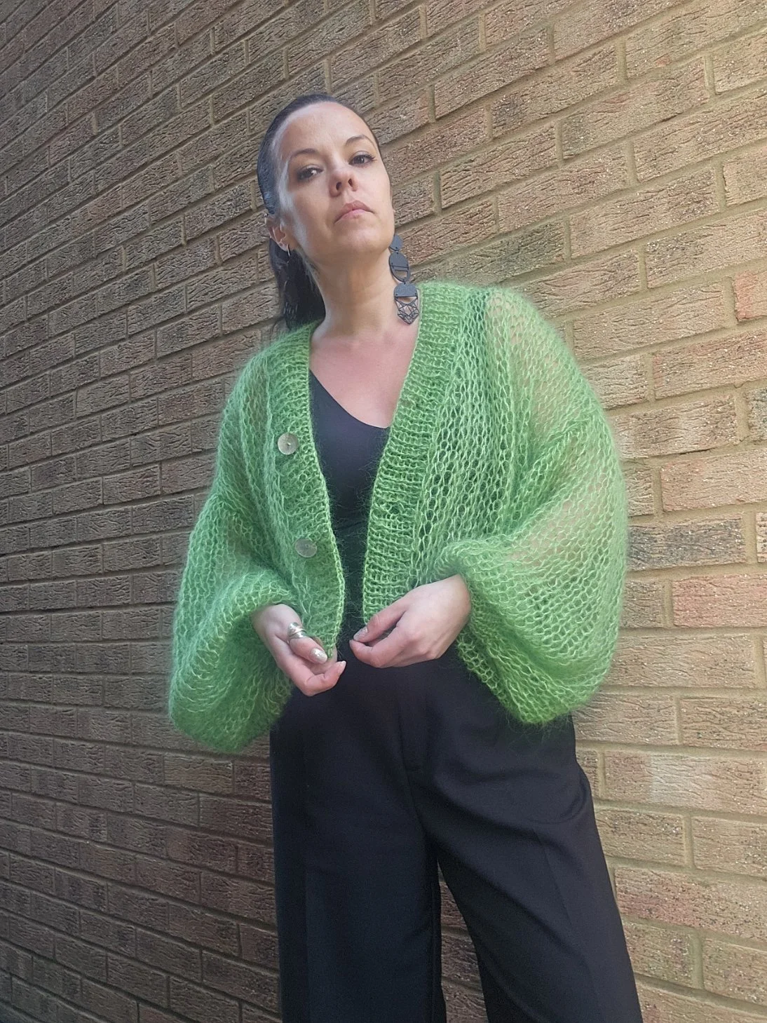 Green Mohair Cardigan