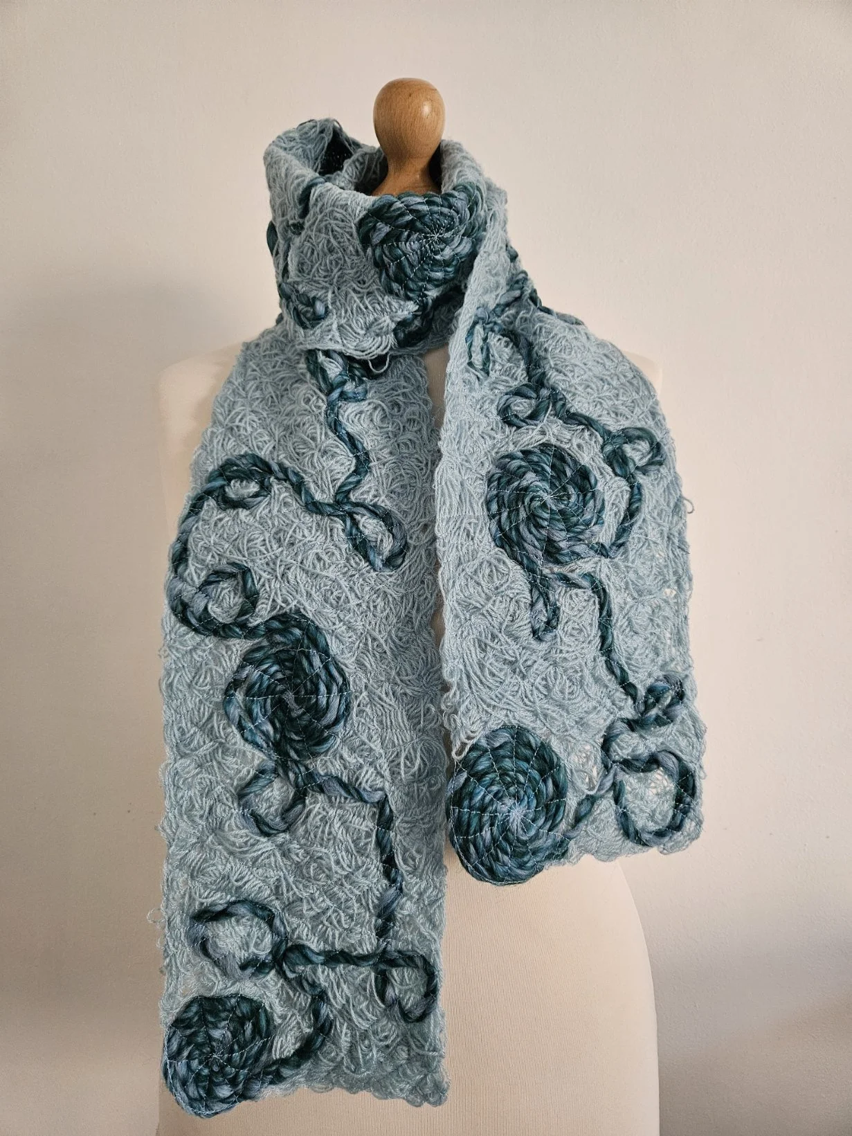 Light Blue Wool Scarf