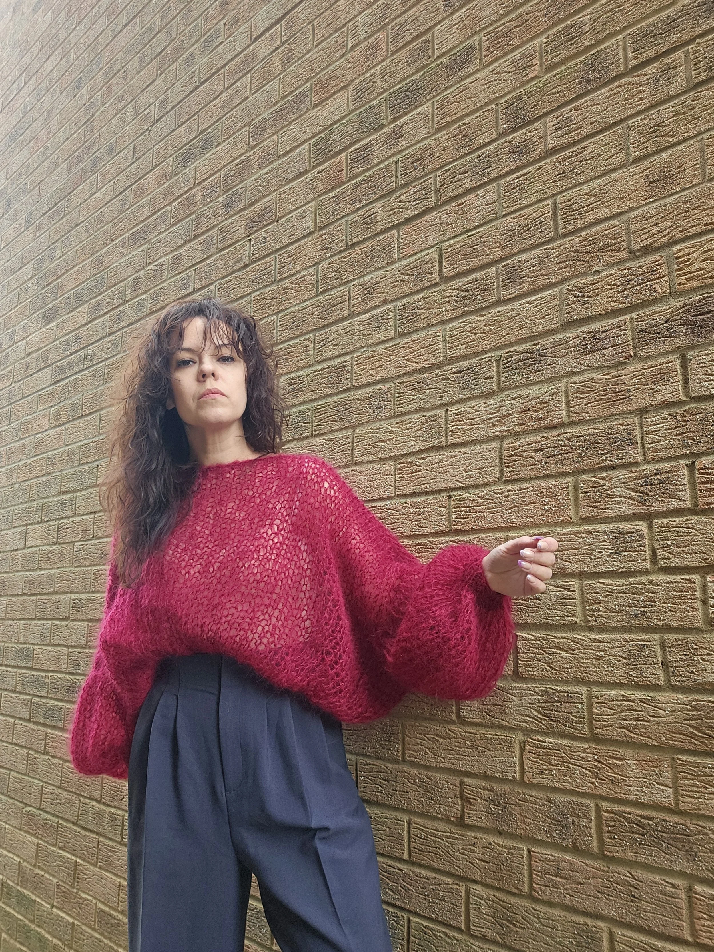 Burgundy Mohair Blend Jumper