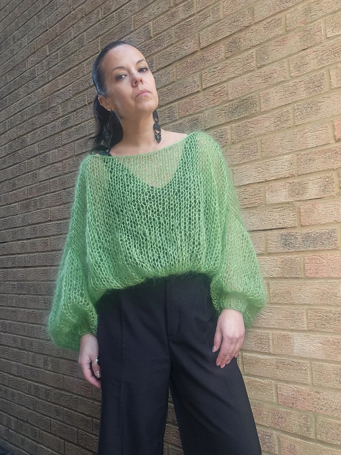 Green Mohair Blend Jumper