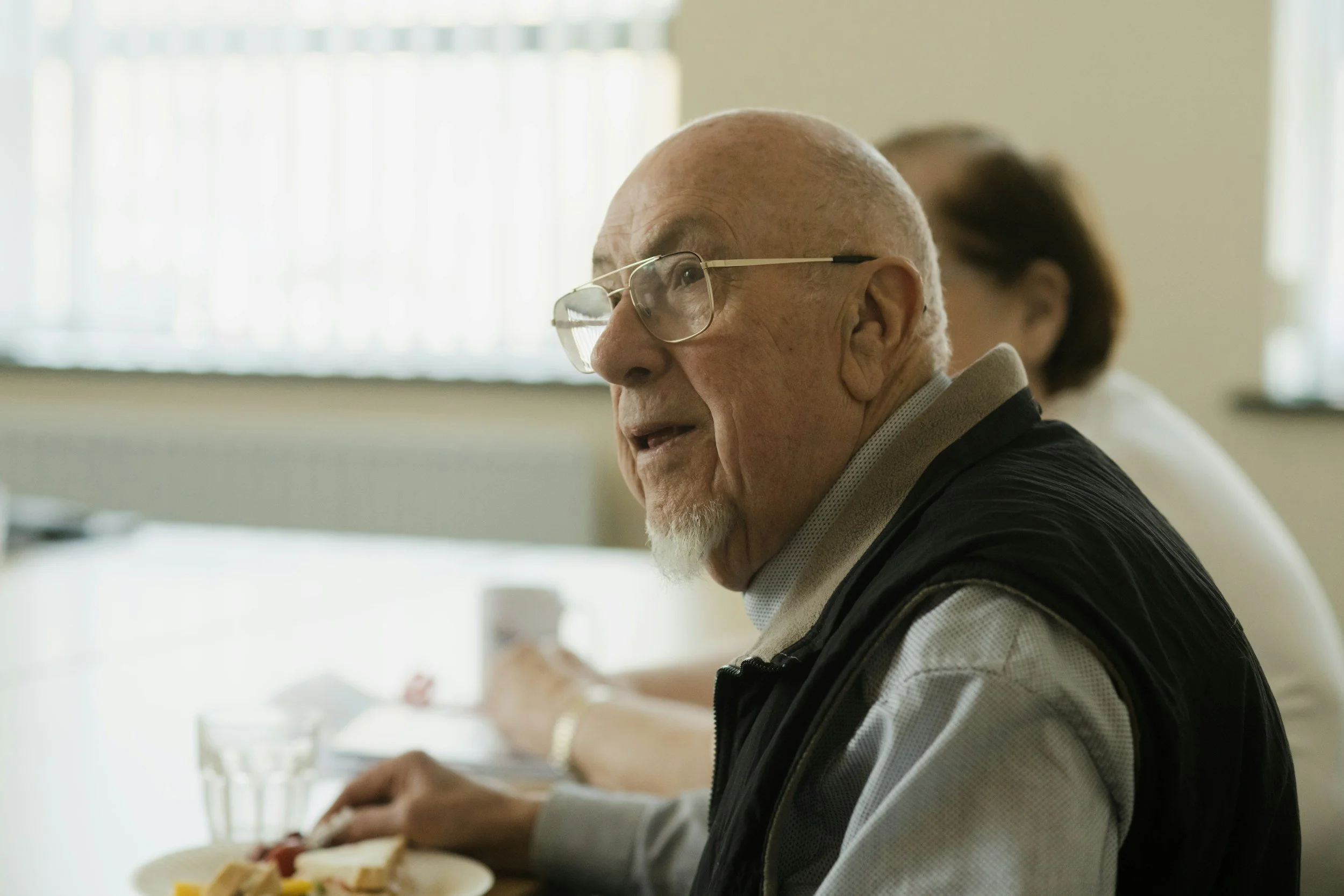 Senior Man Eating a Meal