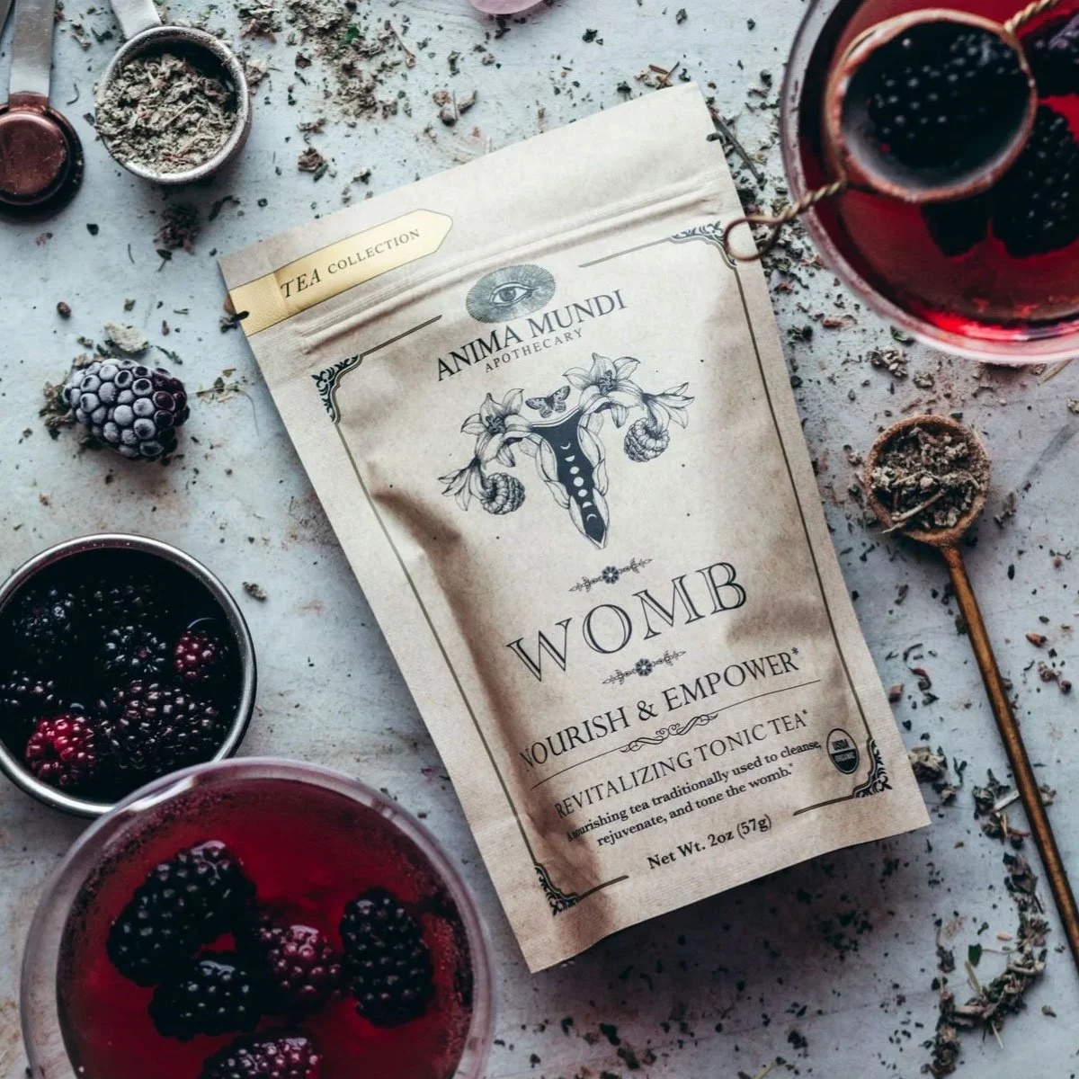 Womb Tea | Nourish + Empower 2.5oz (57g) of loose leaf blend | Anima Mundi