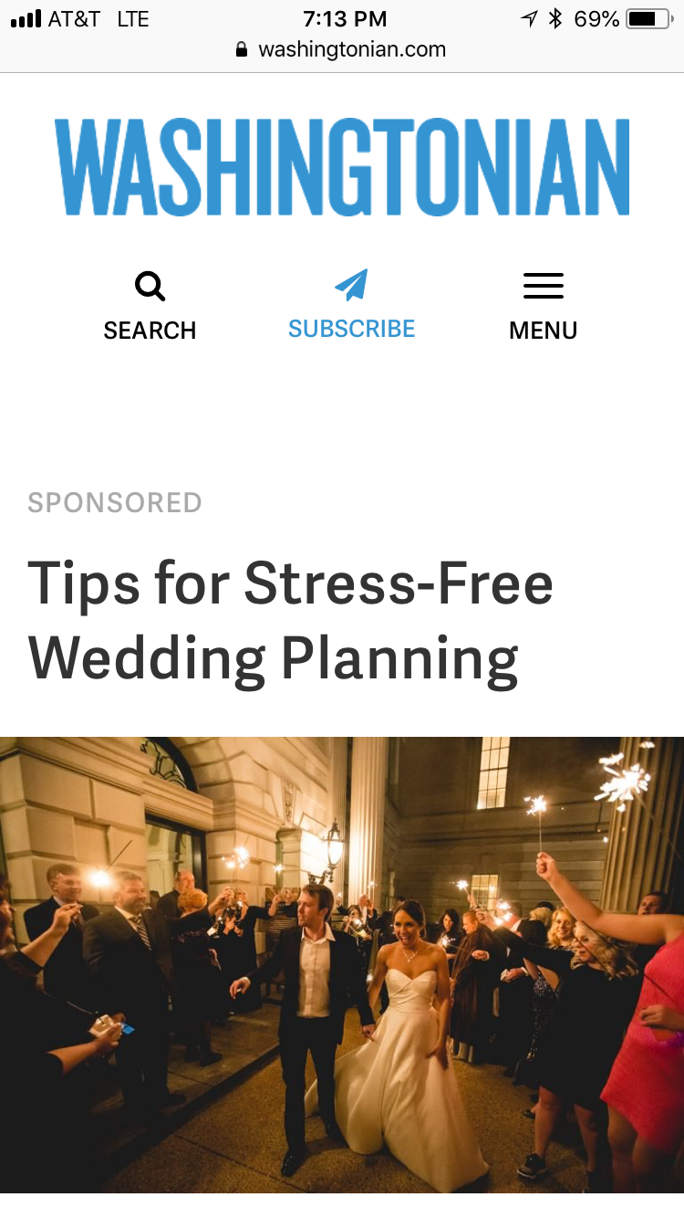 Check out my article in the #washingtonian ...Tips for Stress-Free Wedding