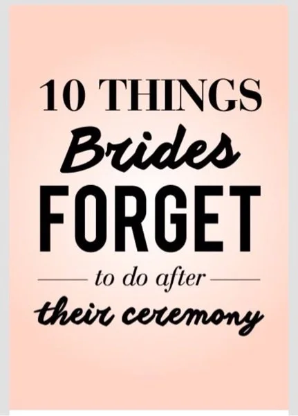 Brides don't forget this
