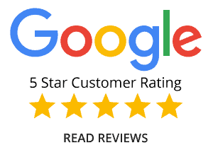 Google logo with five stars indicating high ratings and a 'Read Reviews' button.