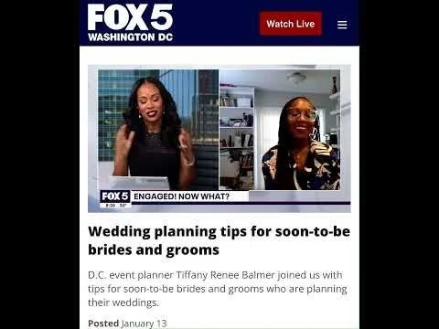 Fox 5 interview; Wedding planning tips for newly engaged couples.