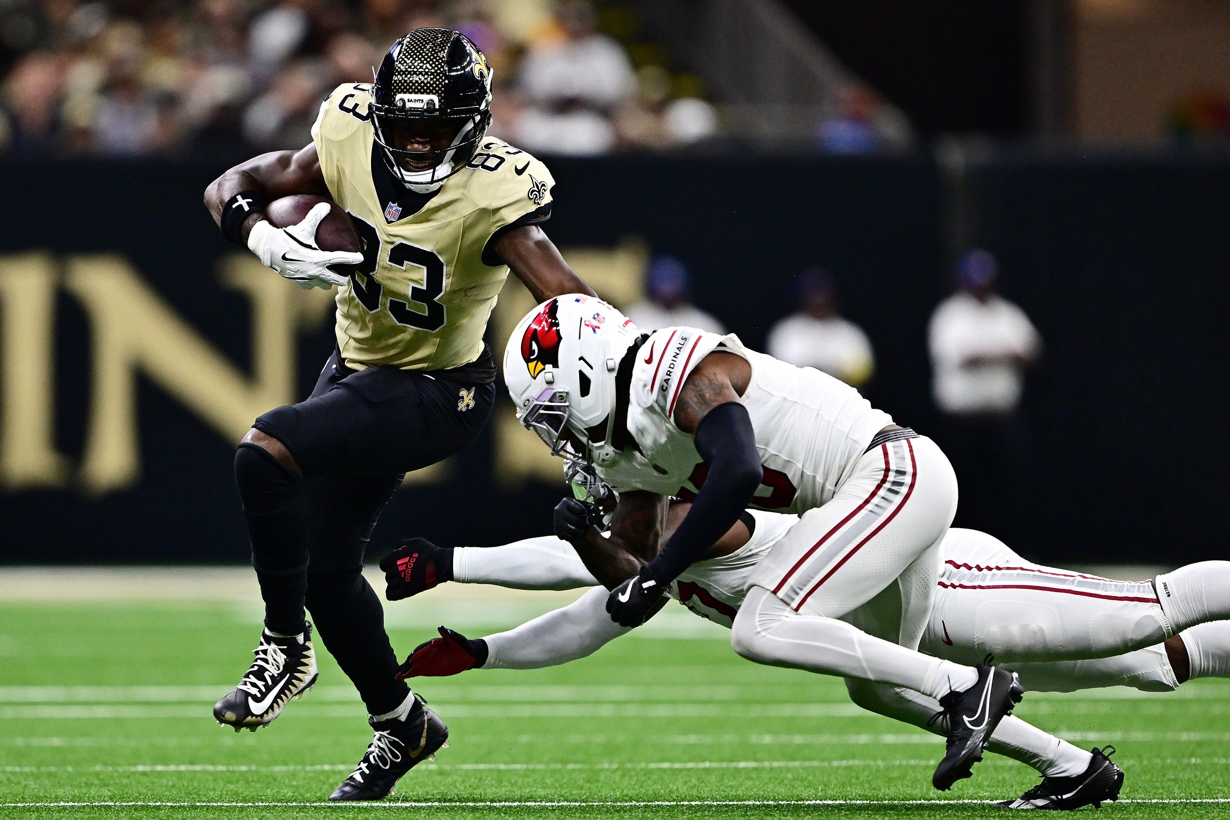 New Orleans Saints tight end Juwan Johnson celebrating his journey to the NFL.