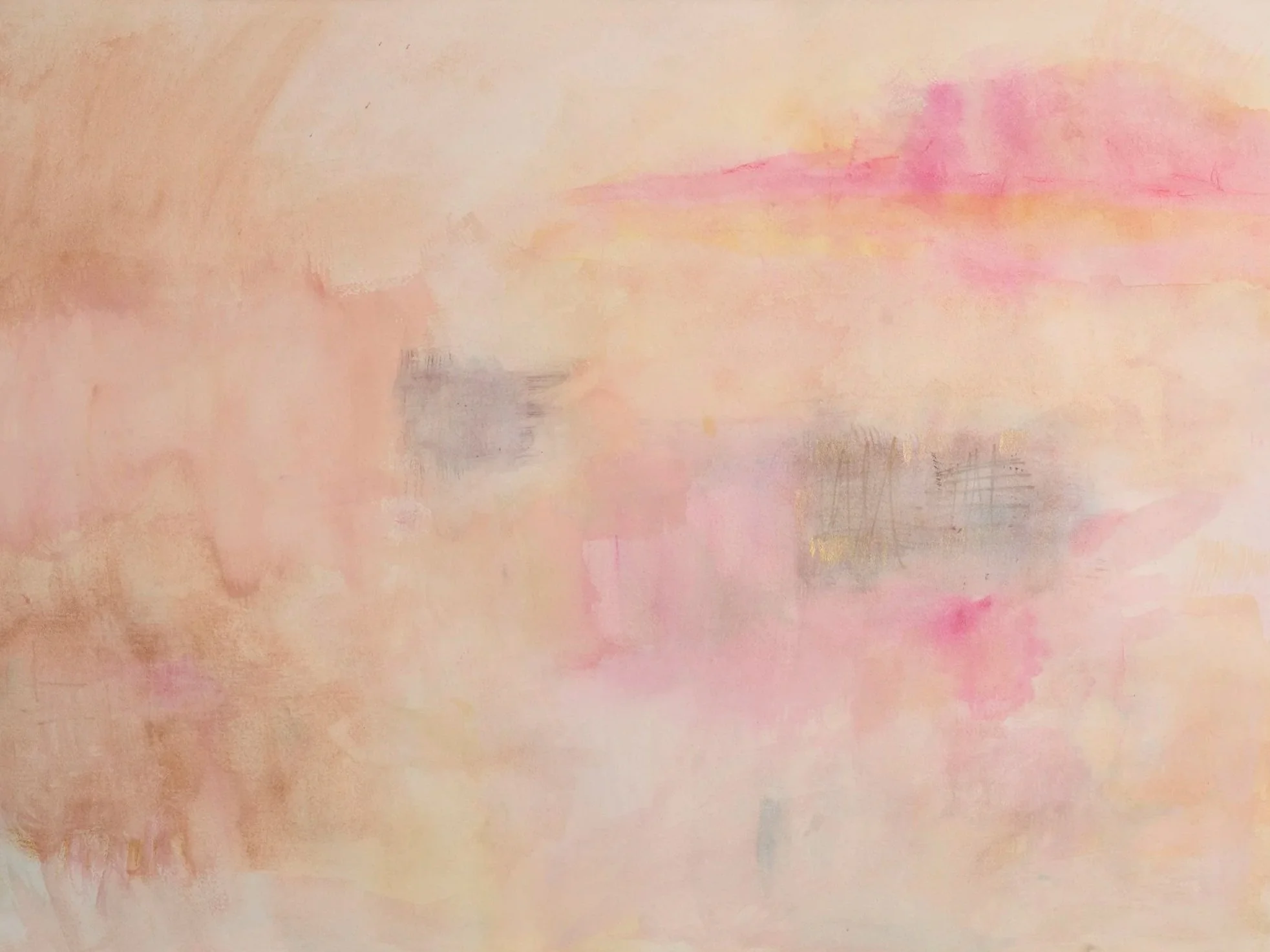 “Pink Crater”, Watercolor on Paper, 30x22 inches, 2025.