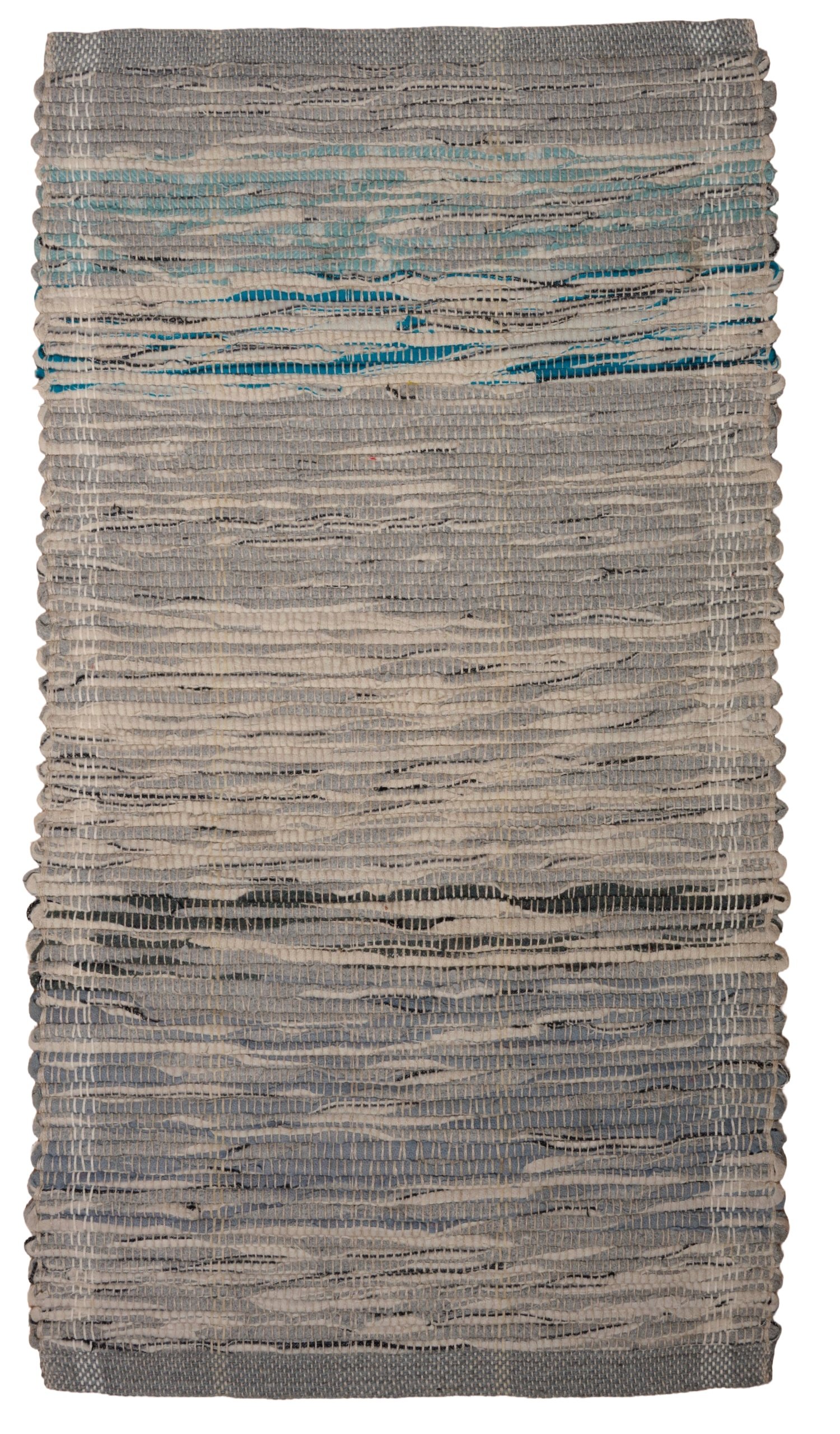 Turquoise Grey, Cotton / Pendleton wool  2’x4’, 2025
