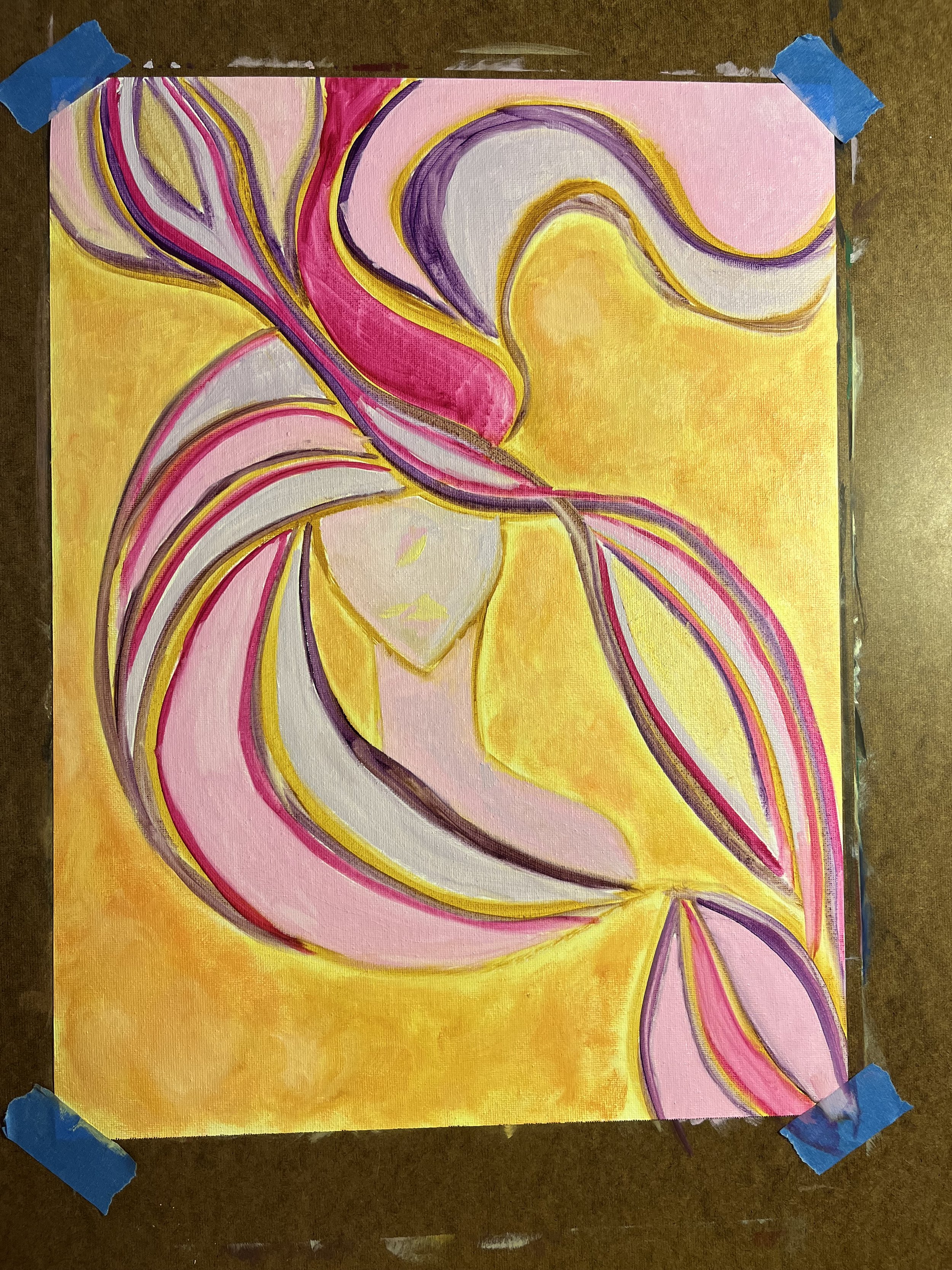 "untitled yellow gold" 12"x16" oil on canvas pad - $180