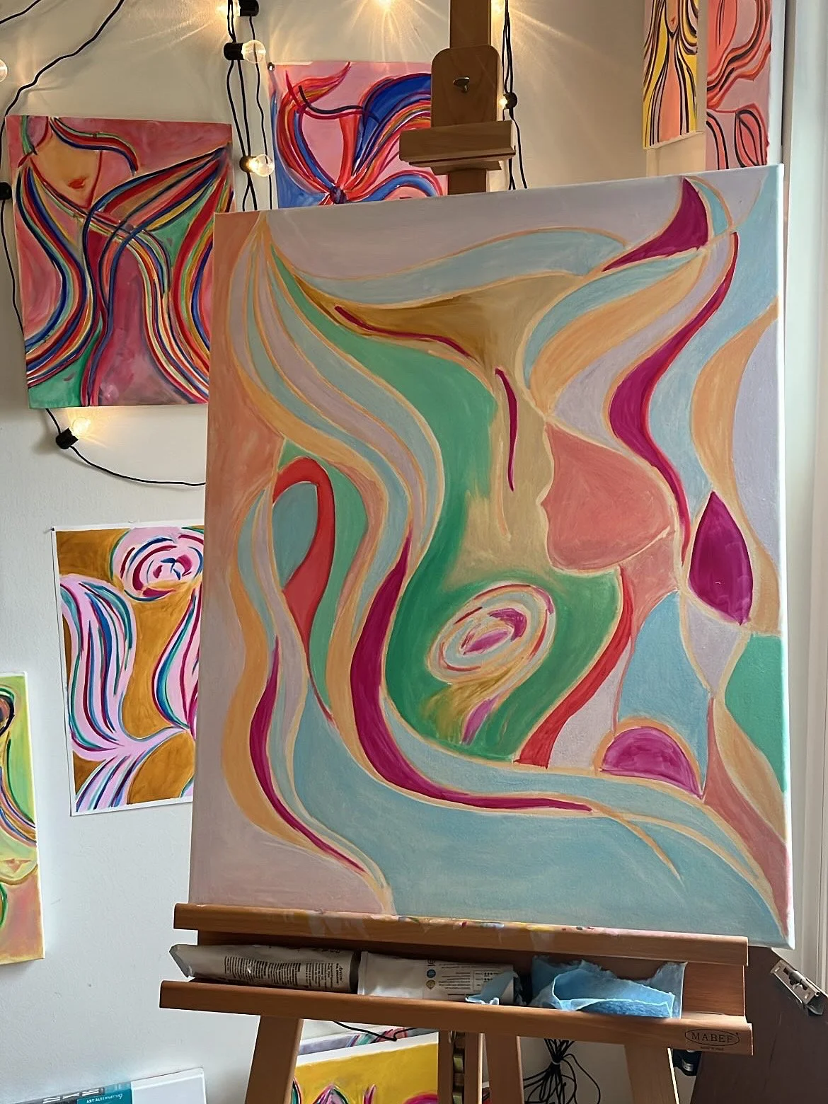 "Swish and Swoop" 24"x30" oil on stretched canvas - $350