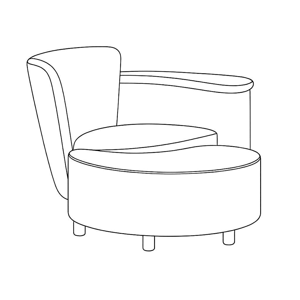 Armchair with Ottoman - Altamira