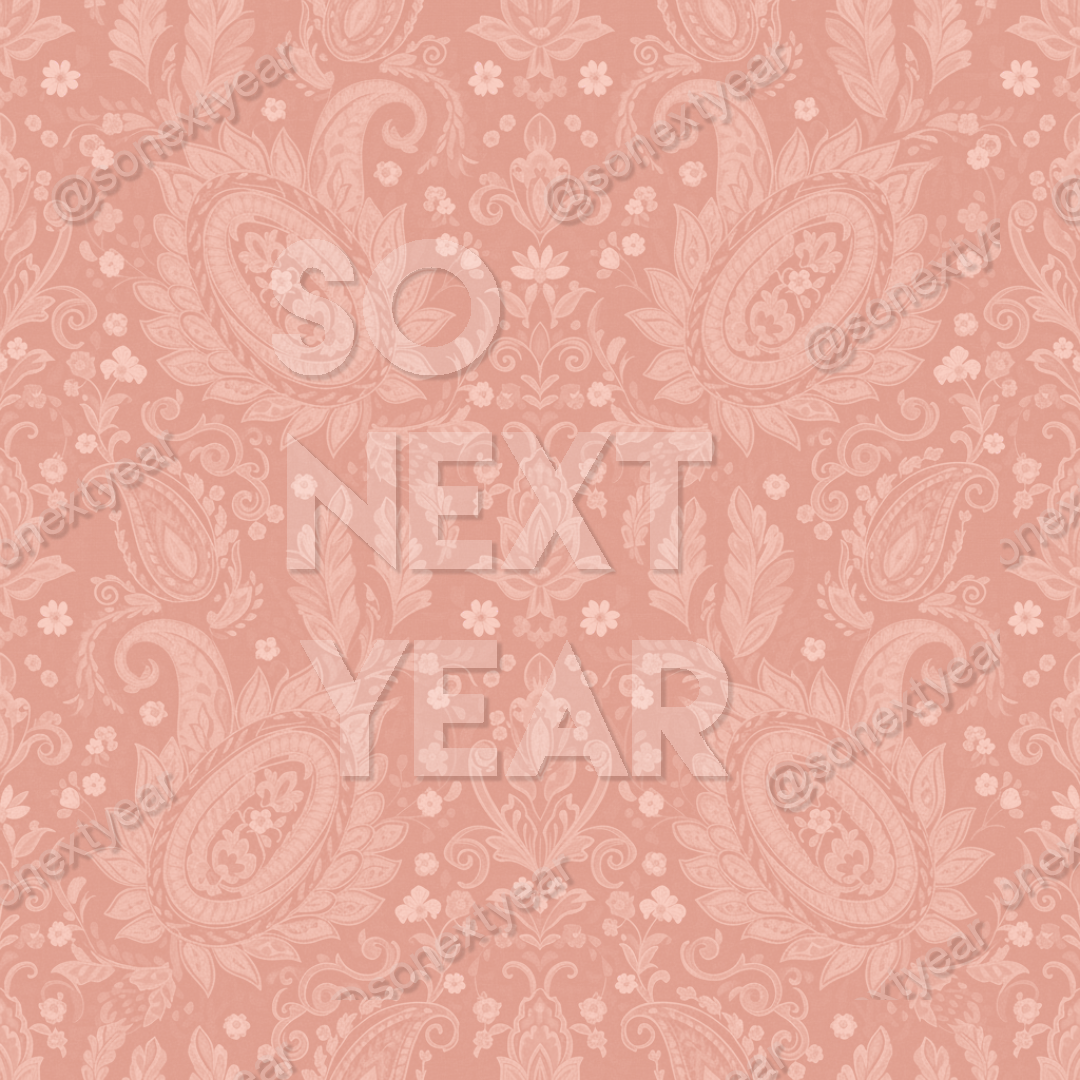 Vaporwave Aesthetic, Intricate Paisley, Bohemian Luxury, Embroidered Texture, Amethyst Haze, Antique Rosé, Aura Peach, Stylized Floral, Exotic Motif, Infinite Scroll, Textile Design, Wallcovering, 8K Detail, Jewel Tones, Traditional Revival