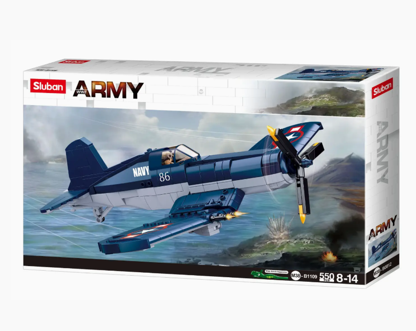 Sluban Us WWII-F4U Fighter Plane - 550 Pieces - M38-B1109