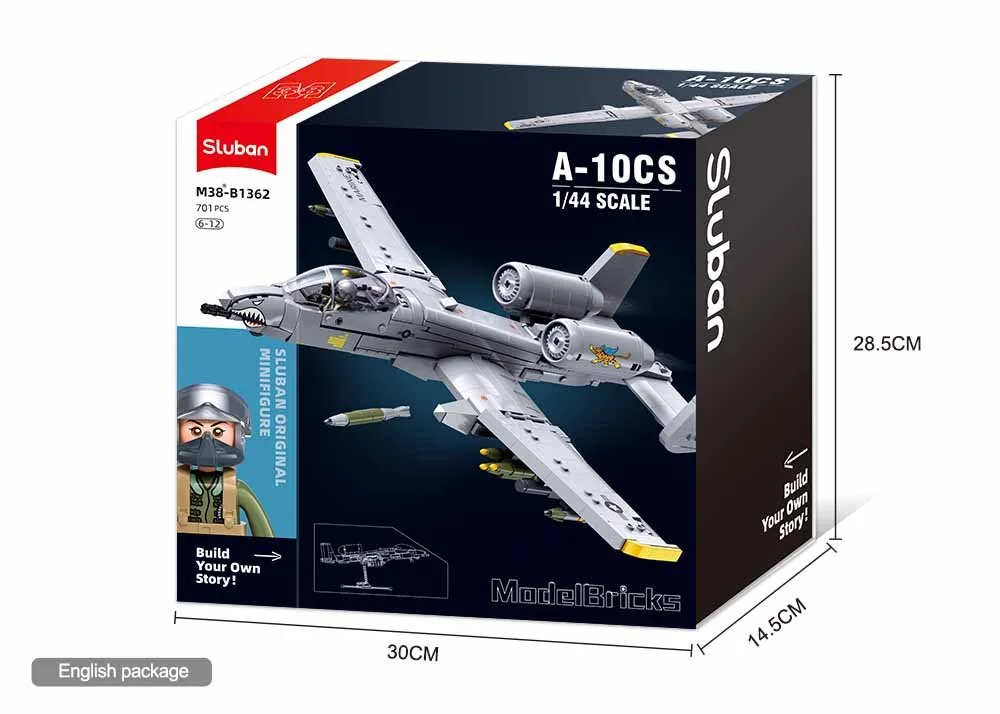 Sluban A-10 Warthog Fighter Jet Building Block Set - B1362