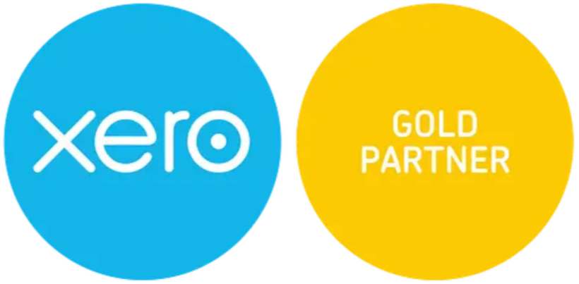 Xero logo next to a yellow circle with 'GOLD PARTNER' written inside.