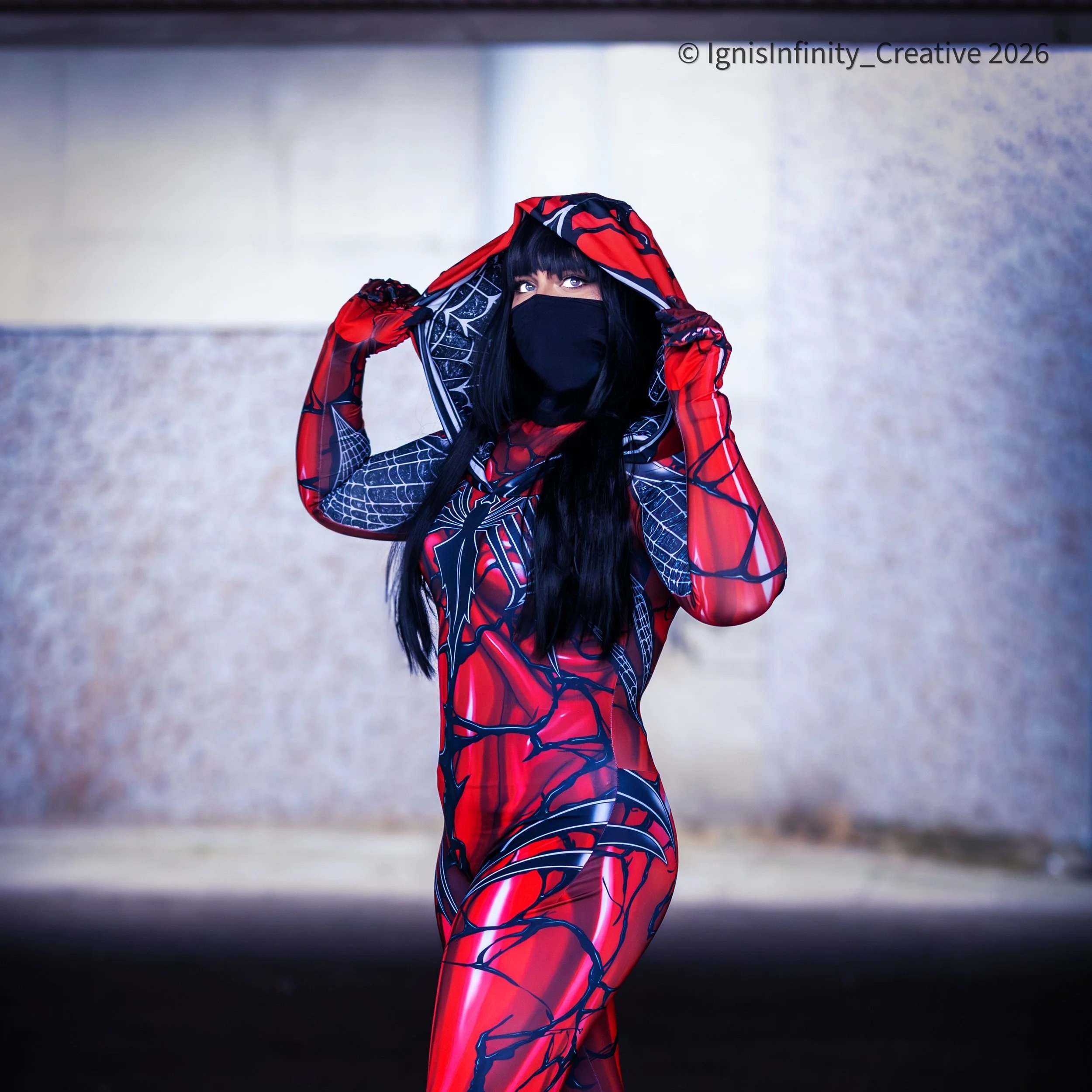 Satsujin.cos as Carnage – Intense Symbiote Cosplay Portrait in Utrecht by IgnisInfinity Creative