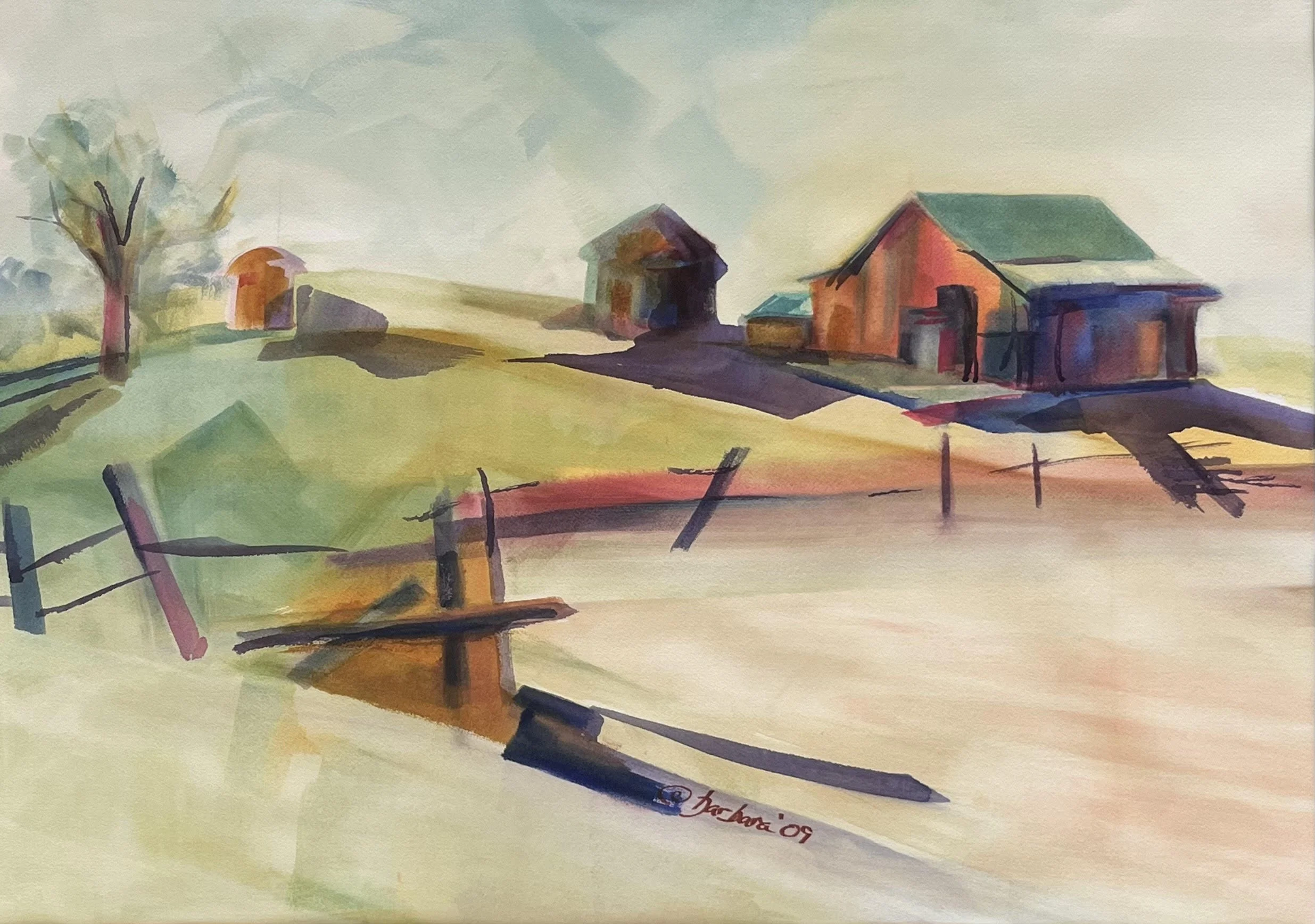  Modernist Farm 
Watercolor
22 x 29 ½ inches
