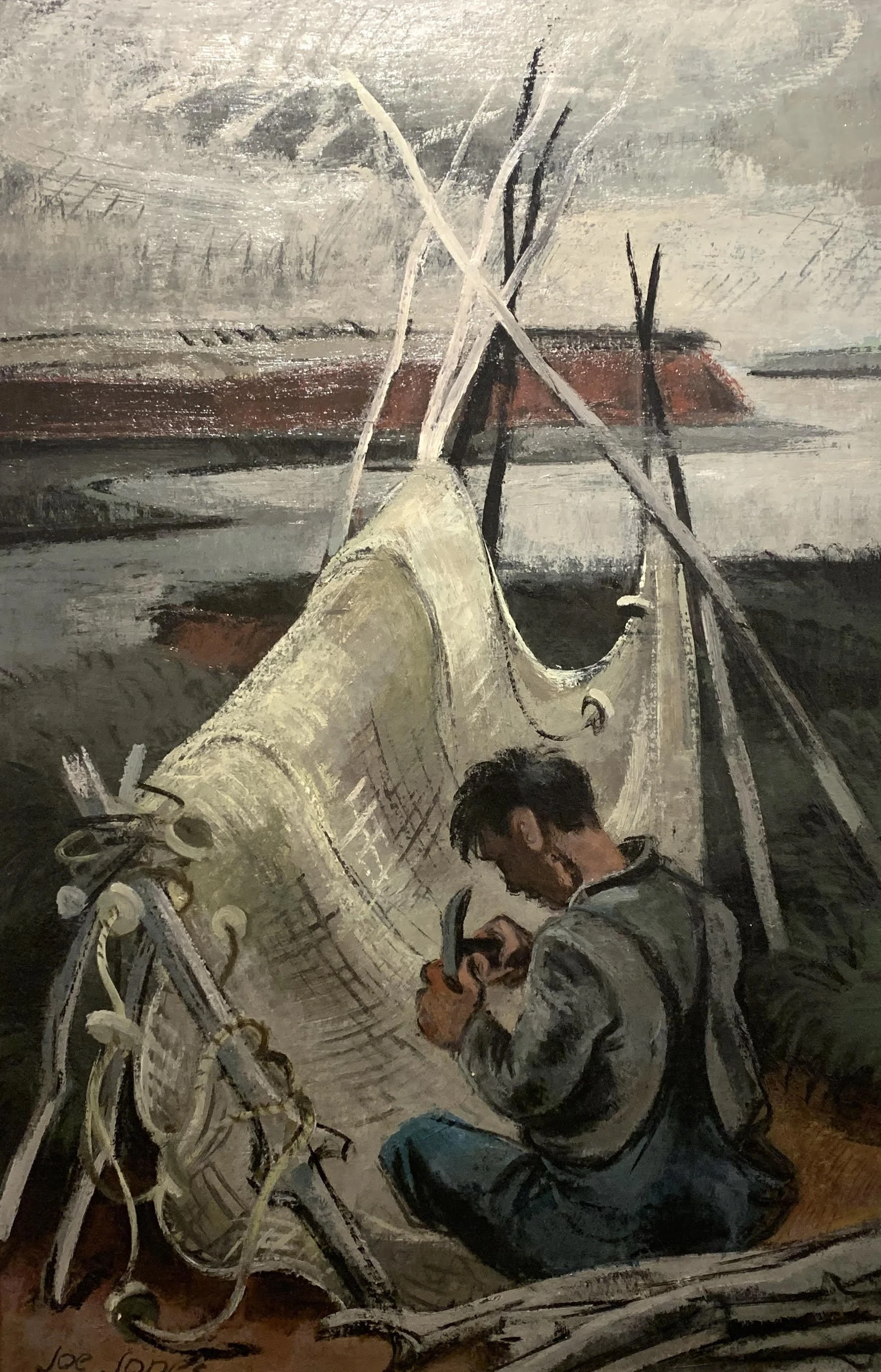  Eskimo Mending the Net, 1939 
Oil on canvas
24 x 16 inches