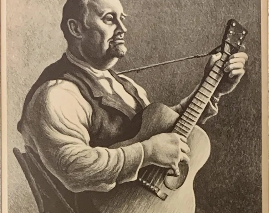  The Hymn Singer; Burl Ives, 1950 
Lithograph (signed)
16 x 12 ¼ inches