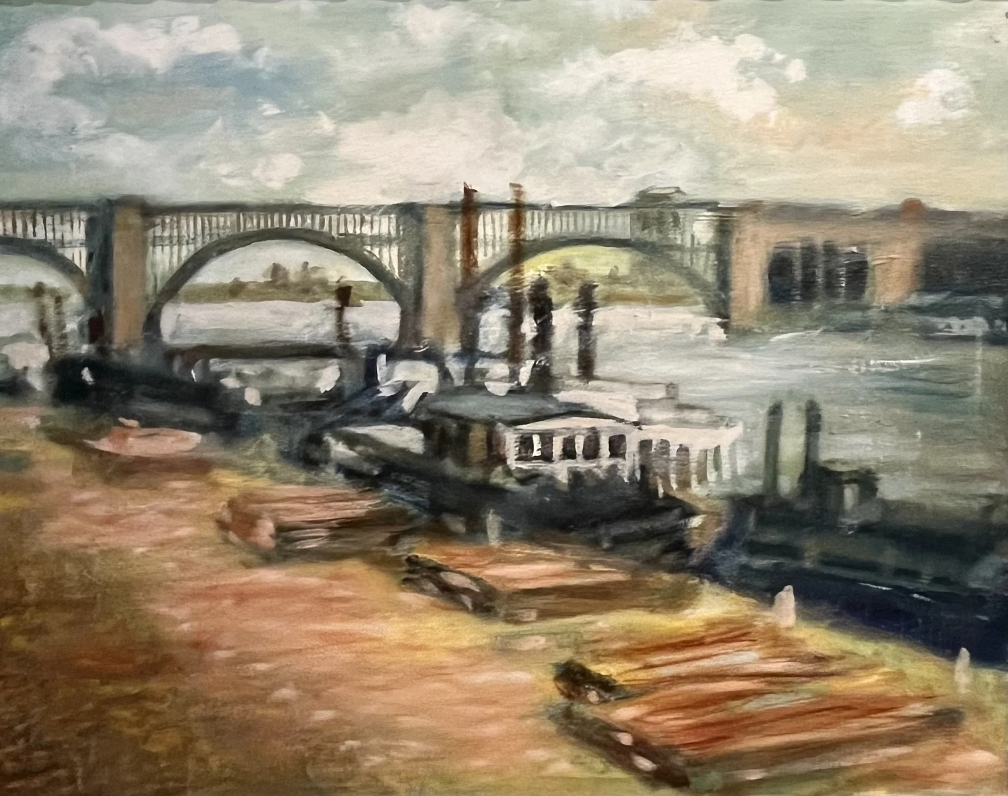  St. Louis Landing 
Oil on canvas
16 x 20 inches