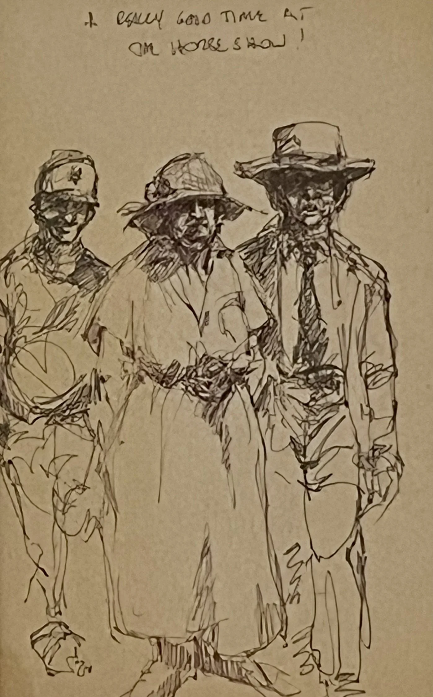 A Really Good Time at the Horse Show, Drawing, 14 x 9 inches 