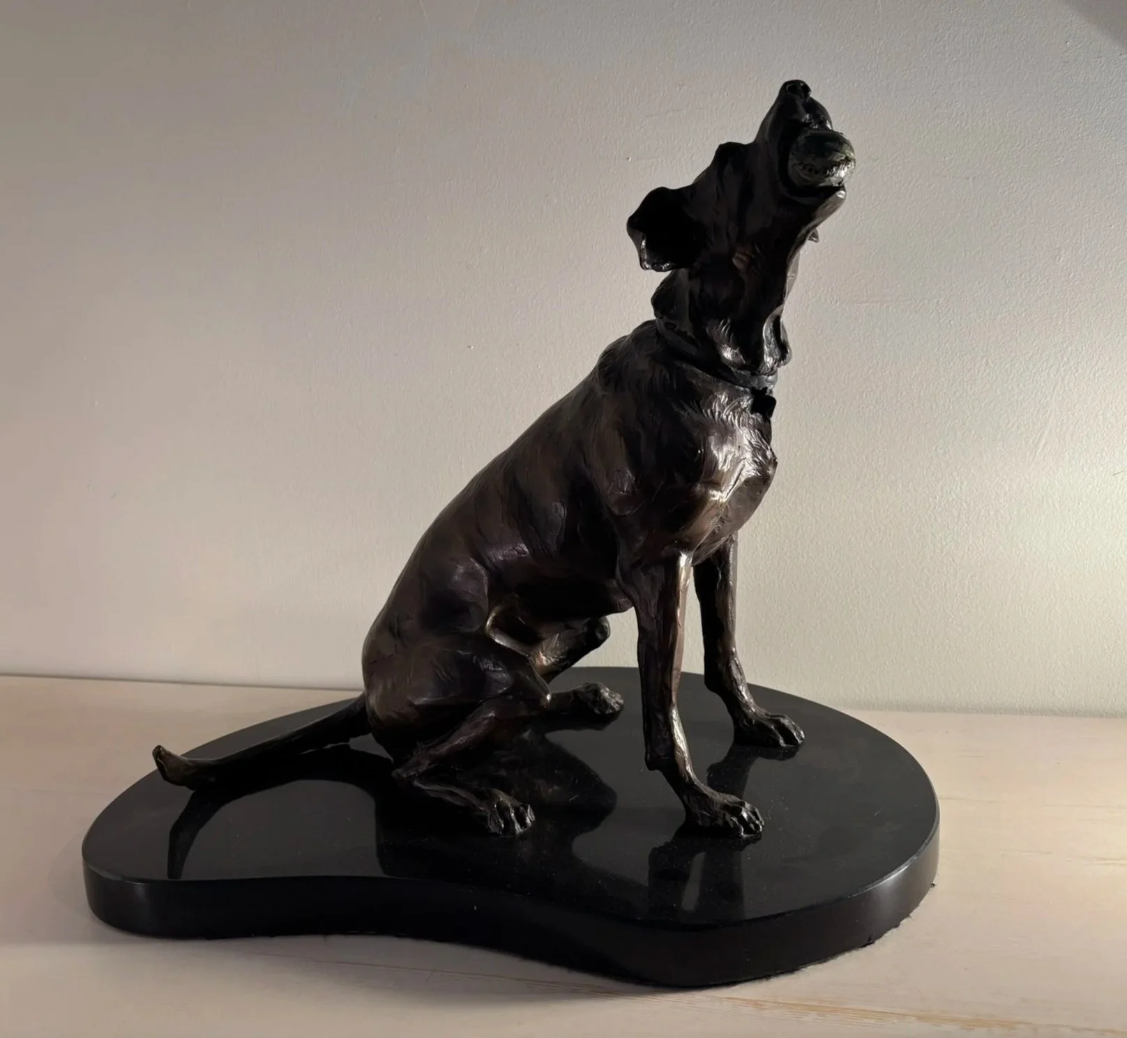   Res, Bronze, 17 x 16 x 8 inches 
 This sculpture of Tony LaRussa's dog, Res, was commissioned by the Ralston Purina Company to honor LaRussa's work with homeless pets. It was one of two cast in 2005, the other belongs to Mr. LaRussa. 