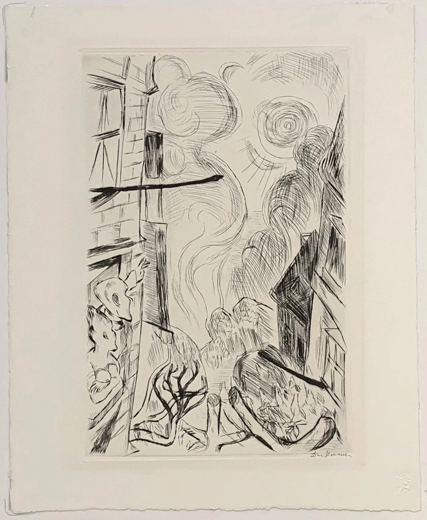  Fruhling (Spring), 1918 
Drypoint
14 ¾ x 16 ⁷⁄₁₆ inches