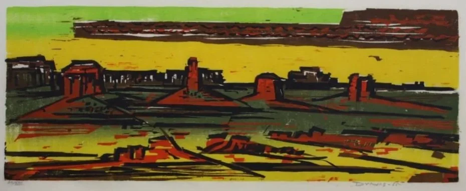  Monuments of the West, 1965 
Color woodcut
9 x 24 inches