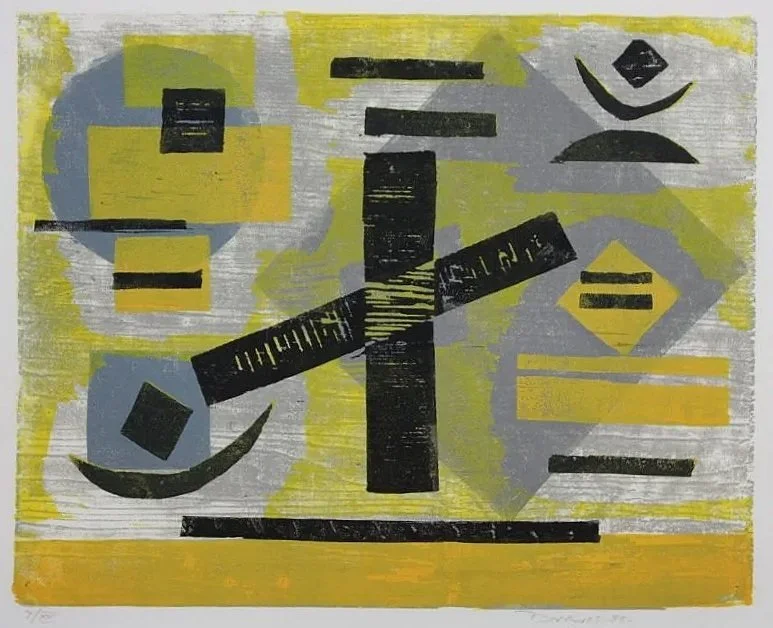  Trespassing, 1984 
Color woodcut
11 x 14 inches
