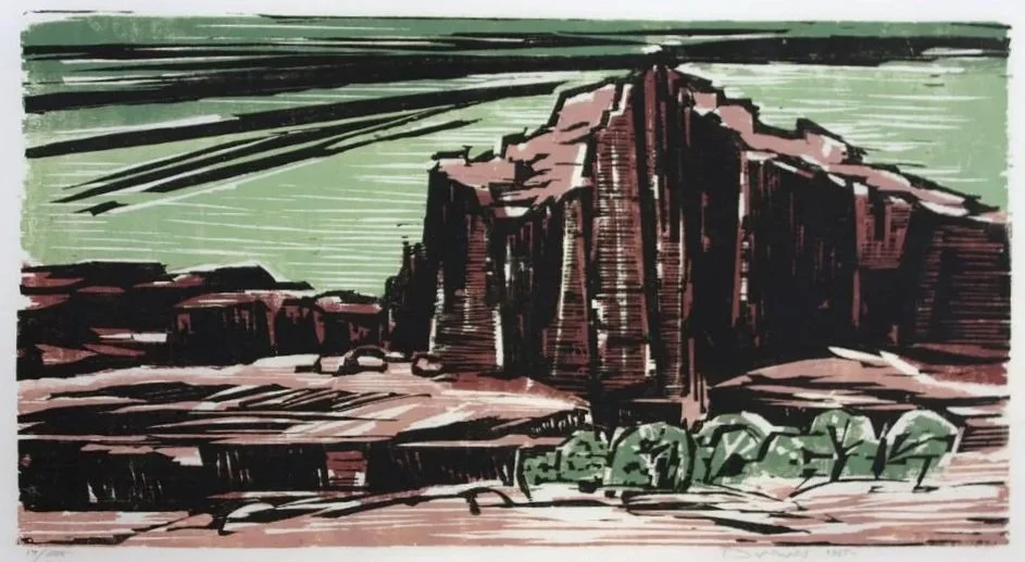 Canyon Floor, 1965 
Color woodcut
11 x 21 inches
