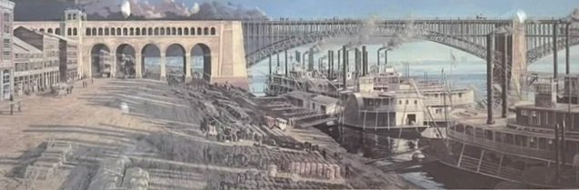  St. Louis Riverfront 
Lithograph
9 x 28 inches