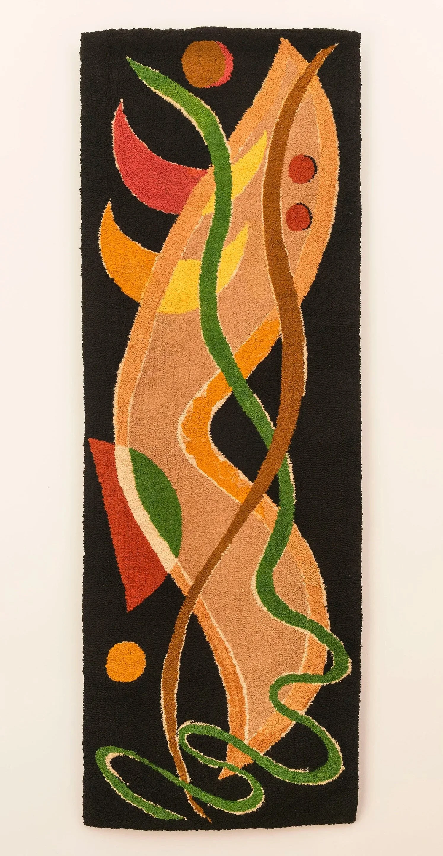  Margaret Schrobsdorff-Drewes
Hooked Rug with Biomorphic Design 
Wool
95 x 33 ½ inches