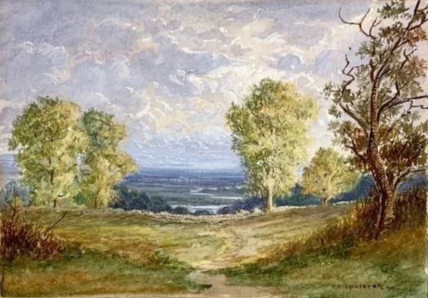  A view from Elsah 
Watercolor on paper
13 x 17 inches