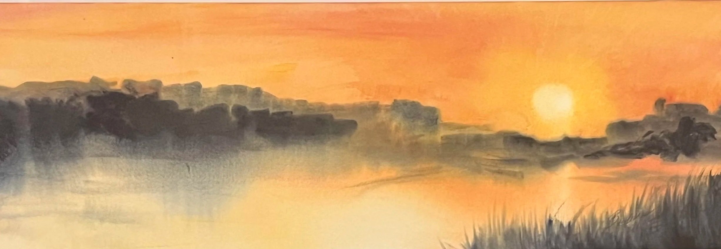  Adirondack Sunset   (Sold) 
Watercolor
20 x 42 inches