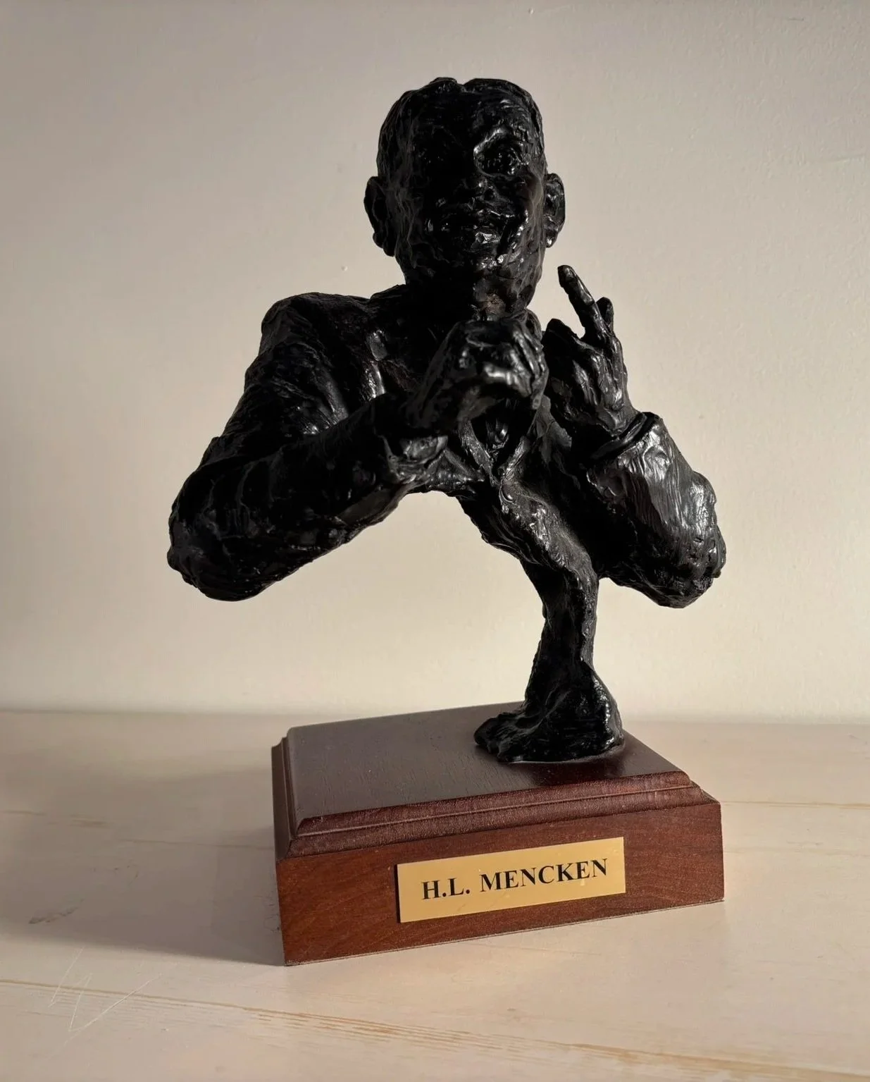  H.L. Mencken 
Bronze
12 x 9 x 7 inches