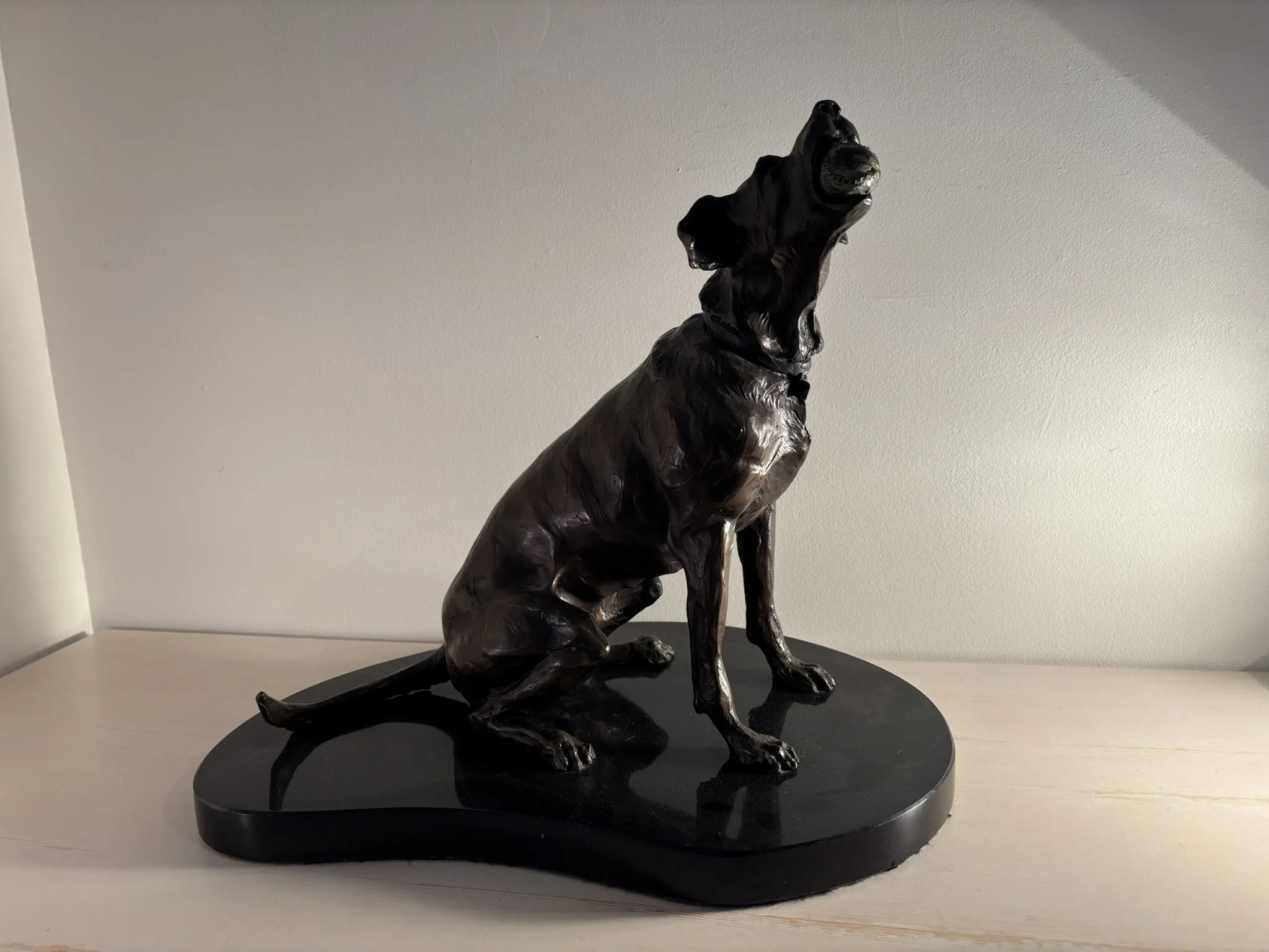   Res, Bronze, 17 x 16 x 8 inches 
 This sculpture of Tony LaRussa's dog, Res, was commissioned by the Ralston Purina Company to honor LaRussa's work with homeless pets. It was one of two cast in 2005, the other belongs to Mr. LaRussa. 