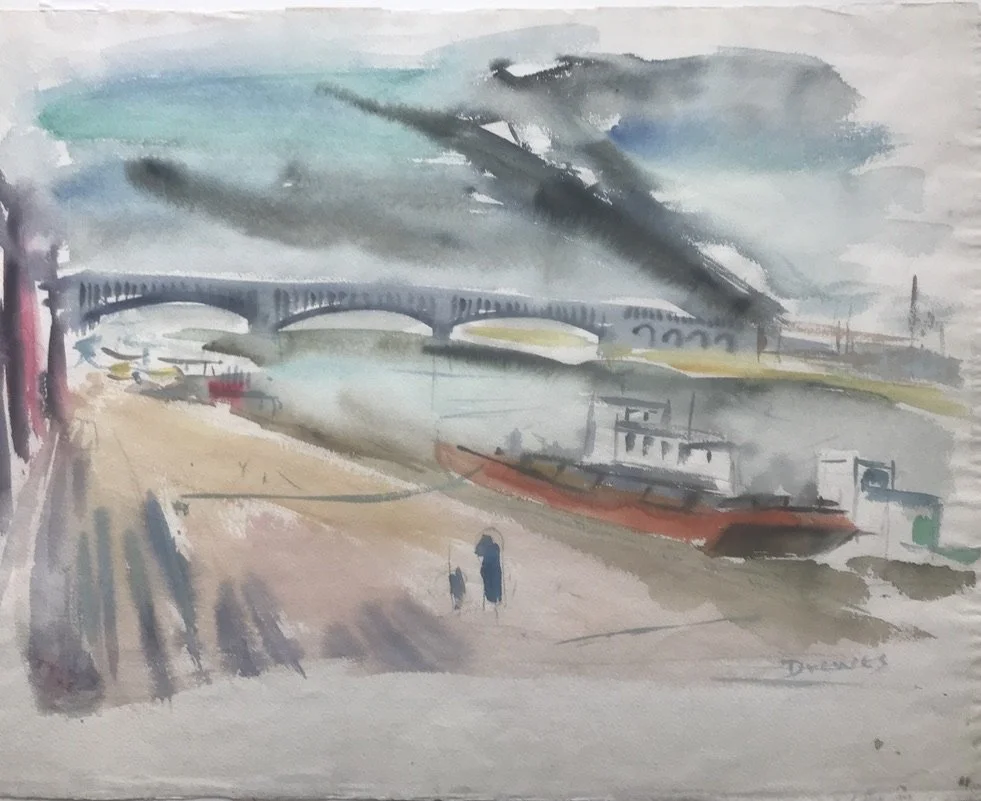  Mississippi Levee, 1948 
Watercolor
19 ¾ x 26 inches