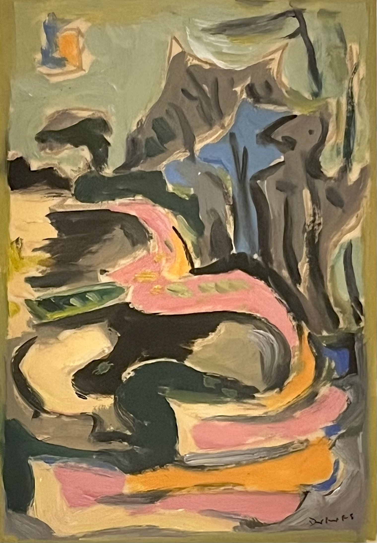  Riverbend, Missouri, 1955 
Oil on paper
8 x 5 ½ inches
